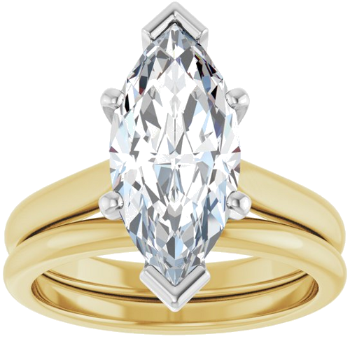 Sužadėtuvių Žiedas 14k yellow/white gold Marquise 15mm x 7mm (8)