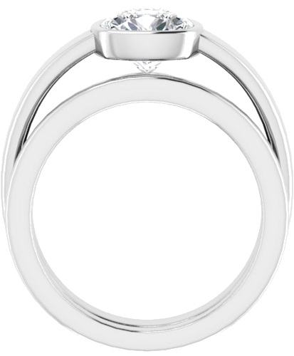Sužadėtuvių Žiedas „Bezel-Set Solitaire“ 14k white gold Cushion 7mm (7)