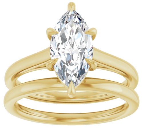 Sužadėtuvių Žiedas „Claw-Pong“ 14k yellow gold Marquise 12mm x 6mm (8)