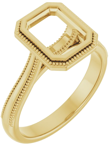 Sužadėtuvių Žiedas „Solitaire“ 585 Geltonojo Aukso Emerald 8mm x 6mm (1)