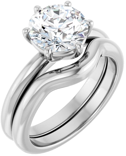 Sužadėtuvių Žiedas 14k white gold Round 8.2mm (6)