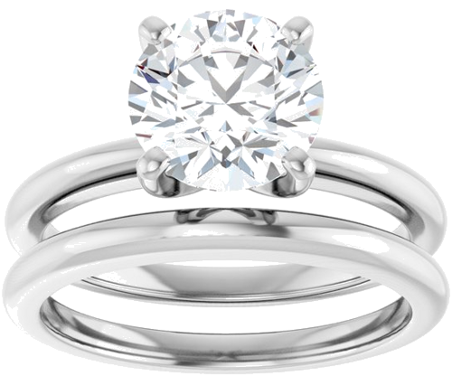 14K X1 White  8 mm Round Solitaire Engagement Ring Mounting (8)