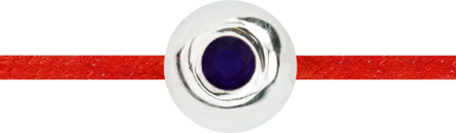 Гривна от червен конец с златно мънисто и брилянт (2)