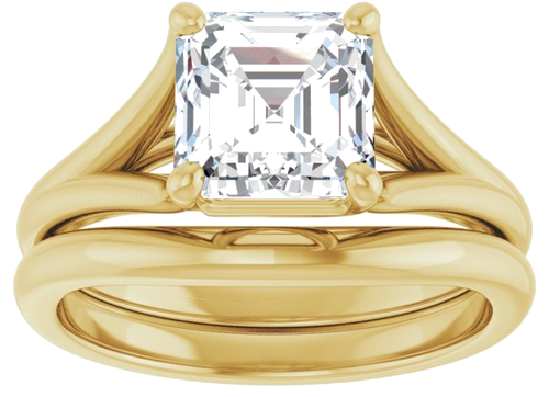 Sužadėtuvių Žiedas „Solitaire“ 14k yellow gold Asscher 7mm (8)