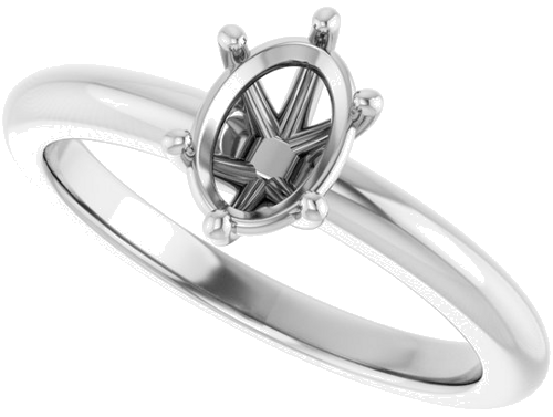 Sužadėtuvių Žiedas 14k white gold Oval 7mm x 5mm (5)