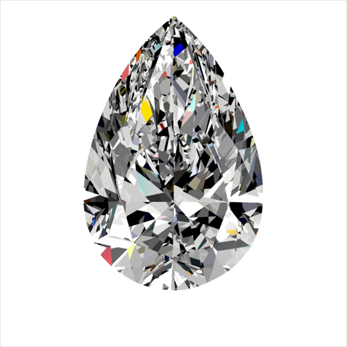 0.4 carat F-VVS1 Natūralus Pear Deimantas (1)