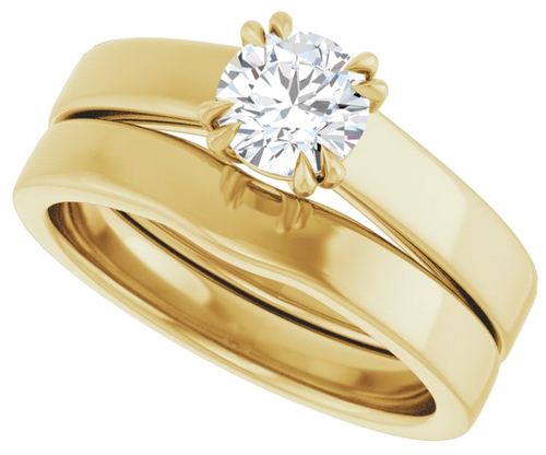 Sužadėtuvių Žiedas „Double Claw-Prong Solitaire“ 18k yellow gold Round 5.5mm (10)