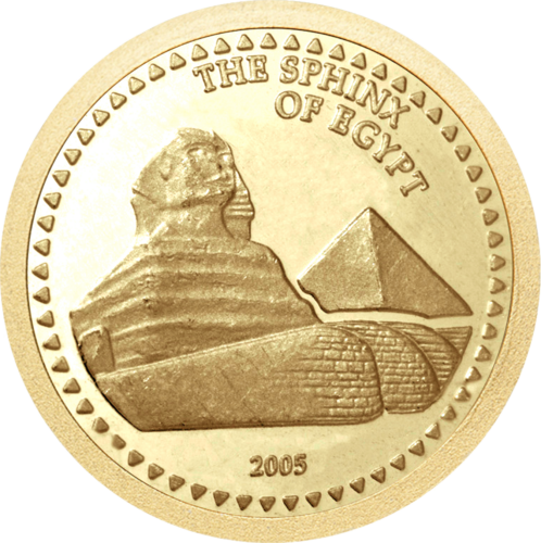 2005 Конго Большой Сфинкс 1500 франков золотая монета (1)
