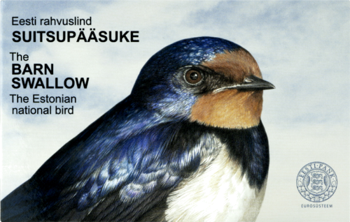 2023 Barn Swallow Estonia €2 BU coin on card (5)