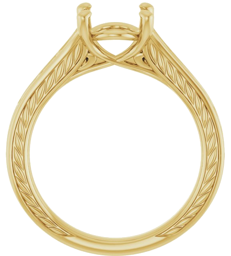 Sužadėtuvių Žiedas „Solitaire Scroll“ 14k yellow gold Oval 9mm x 7mm (2)
