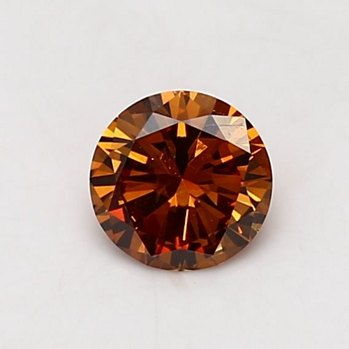 0.64 carat Fancy Deep Yellowish Orange-SI1 GD cut Natūralus Round Deimantas (1)