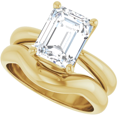 Sužadėtuvių Žiedas „Solitaire Crown-Inspired“ 14k yellow gold Emerald 9mm x 7mm (10)