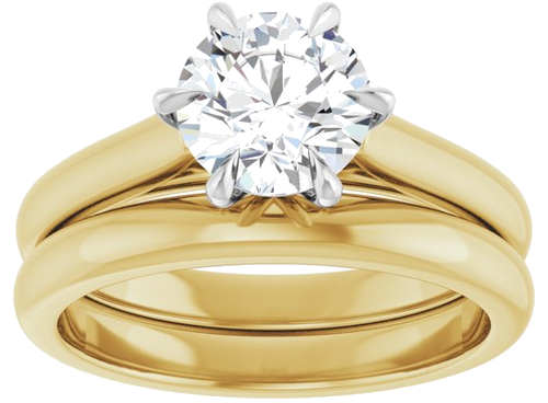 Sužadėtuvių Žiedas „Claw-Prong“ 18k yellow/white gold Round 7mm (8)