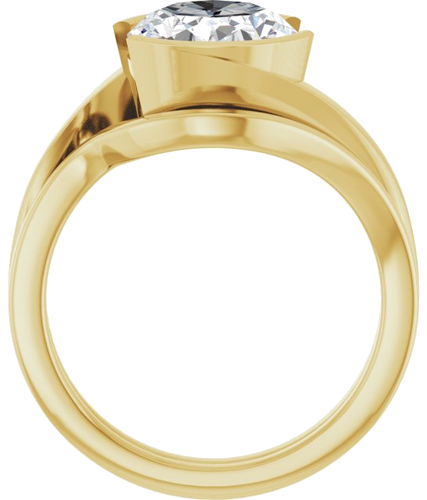Sužadėtuvių Žiedas „Half-Bezel Solitaire“ 14k yellow gold Oval 11mm x 9mm (7)