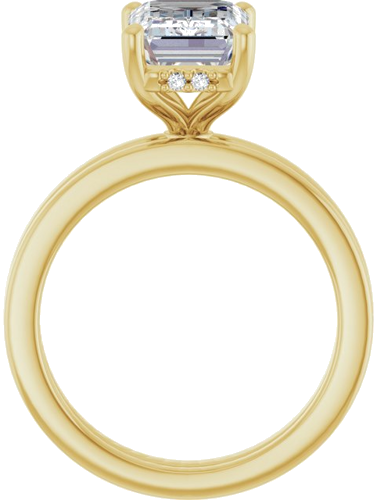 Sužadėtuvių Žiedas „Hidden Halo-Style“ 14k yellow gold Emerald 10mm x 7mm (7)