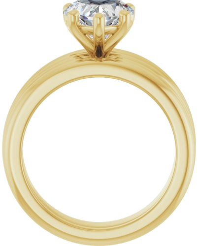 14K Yellow 8x8 mm Heart Solitaire Engagement Ring Mounting (7)