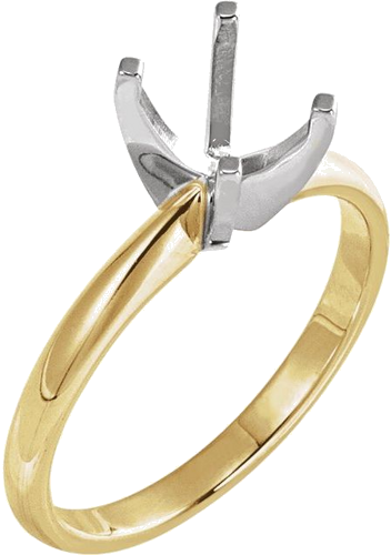 Sužadėtuvių Žiedas „Solitaire“ 14k yellow/white gold Elongated Cushion 8mm x 6mm (1)