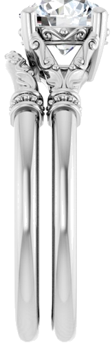 Sužadėtuvių Žiedas „Split Shank“ 585 Baltojo Aukso Round 6.5mm (9)