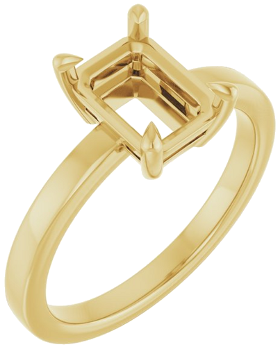 Sužadėtuvių Žiedas „Solitaire“ 585 Geltonojo Aukso Emerald 8mm x 6mm (1)