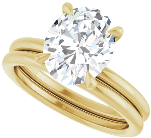Sužadėtuvių Žiedas „Claw-Prong Solitaire“ 14k yellow gold Oval 10mm x 8mm (10)