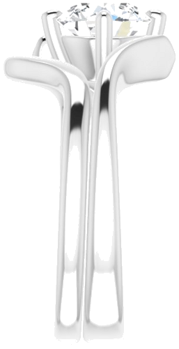 Sužadėtuvių Žiedas „Solitaire Bypass“ 14k white gold Round 7mm (9)