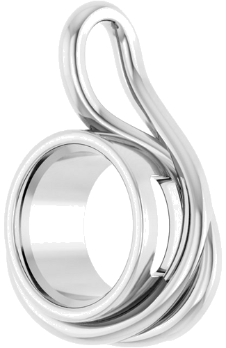 Pakabukas „Solitaire“ 585 Baltojo Aukso Round 12mm (2)