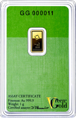 1 г Инвестиционный золотой слиток Green Gold Valcambi (3)