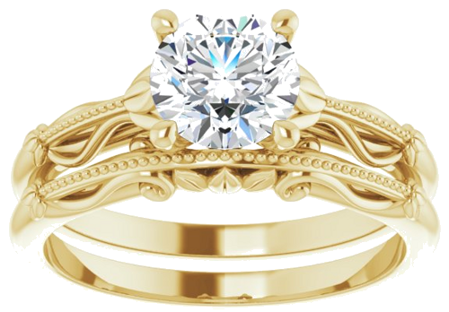 Sužadėtuvių Žiedas „Solitaire Sculptural“ 14k yellow gold Round 6.5mm (8)