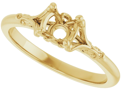 Sužadėtuvių Žiedas „Solitaire“ 14k yellow gold Round 5.2mm (5)