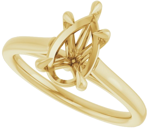 Sužadėtuvių Žiedas „Claw-Pong“ 14k yellow gold Pear 10mm x 6mm (5)