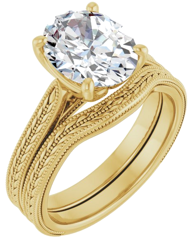 Sužadėtuvių Žiedas „Solitaire“ 14k yellow gold Oval 10mm x 8mm (6)