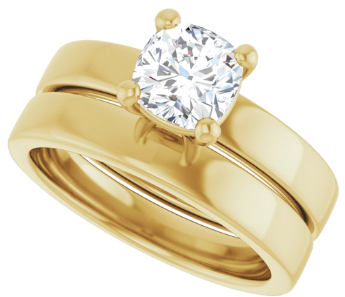 Sužadėtuvių Žiedas „Solitaire“ 14k yellow gold Cushion 6mm (10)