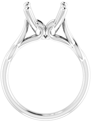Sužadėtuvių Žiedas „Solitaire Sculptural“ 14k white gold Cushion 10mm (2)