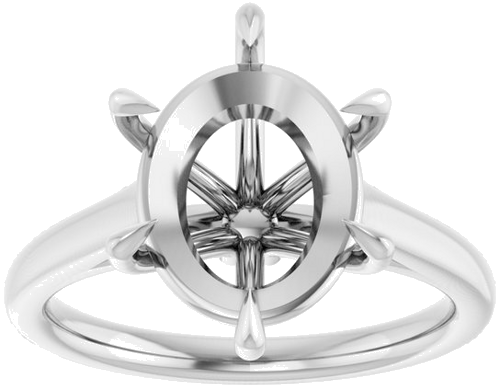 Sužadėtuvių Žiedas „Claw-Pong“ 14k white gold Oval 12mm x 10mm (3)