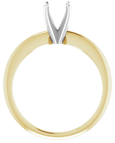 14K Yellow   White 5.7-6 mm Round 4-Prong Comfort-fit Solitaire Ring Mounting (2)