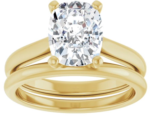 Sužadėtuvių Žiedas 14k yellow gold Elongated Cushion 9mm x 7mm (8)