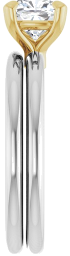 Sužadėtuvių Žiedas 585 Baltojo Ir Geltonojo Aukso Cushion 6mm (9)