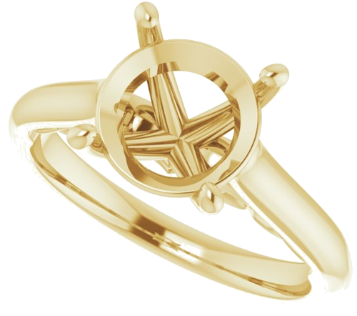 Sužadėtuvių Žiedas „Sculptural“ 14k yellow gold Round 9mm (5)
