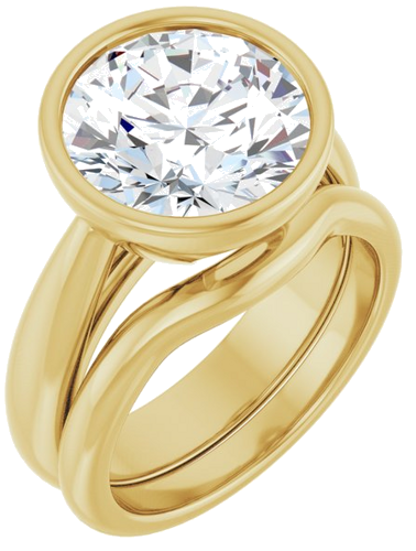 Sužadėtuvių Žiedas „Bezel-Set Solitaire“ 14k yellow gold Round 11mm (6)