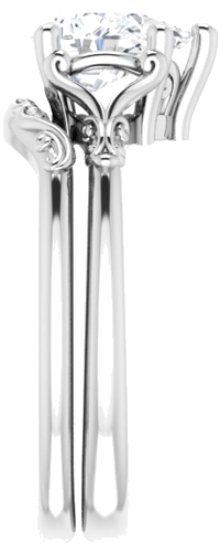 14K White 8x6 mm Pear Solitaire Engagement Ring Mounting (9)