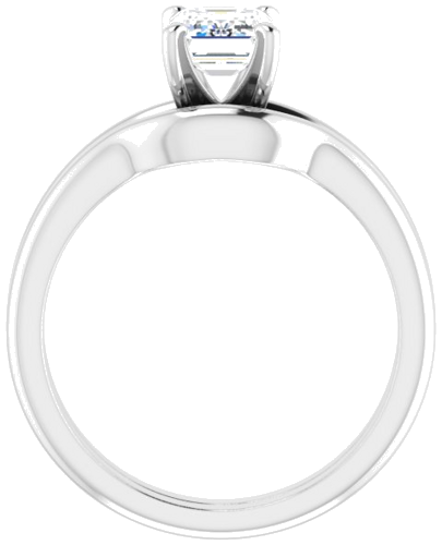 14K White  7x5 mm Emerald Solitaire Engagement Ring Mounting (7)