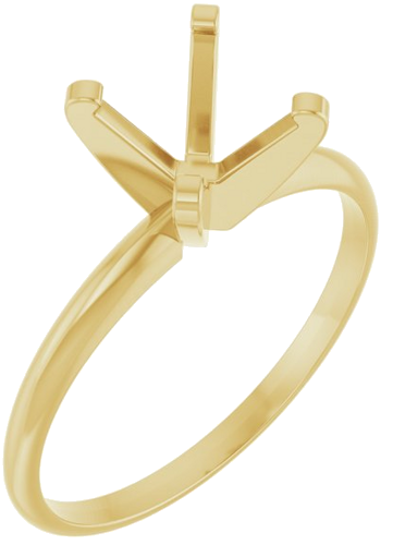 14K Yellow 5.5 x 5.5 mm Square Ultra-Lightweight Solitaire Engagement Ring Mounting (1)
