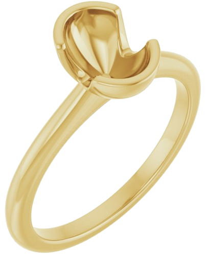 Sužadėtuvių Žiedas „Half-Bezel“ 14k yellow gold Oval 7.5mm x 5.5mm (1)