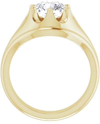 Sužadėtuvių Žiedas „Solitaire Belcher“ 14k yellow gold Round 7.4mm (7)