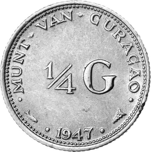 1/4 Gulden Wilhelmina I (1944-1947) Netherlands Silver Coin (1)