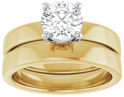 Sužadėtuvių Žiedas „Solitaire“ 14k yellow/white gold Round 6.5mm (8)