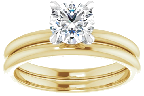 Sužadėtuvių Žiedas „Solitaire“ 14k yellow/white gold Round 6mm (8)