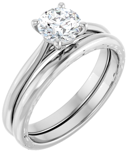 14K White 5.8 mm Round Solitaire Engagement Ring Mounting (6)