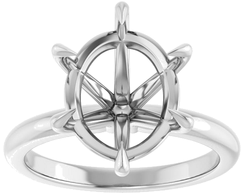 Sužadėtuvių Žiedas „Solitaire“ 14k white gold Oval 12mm x 10mm (3)