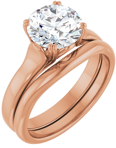 Sužadėtuvių Žiedas „Solitaire“ 14k rose gold Round 8.2mm (6)